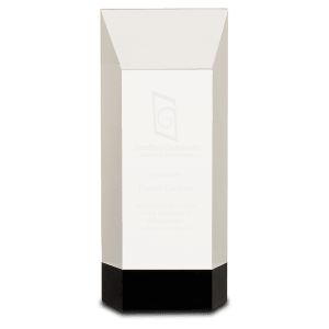 Clear Crystal Self-Standing Rectangle on Black Base - 2 sizes