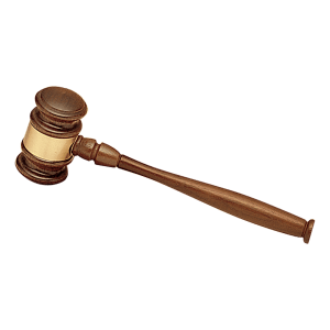 Walnut Gavel with a Gold Gavel Band - 10 and 8 inch