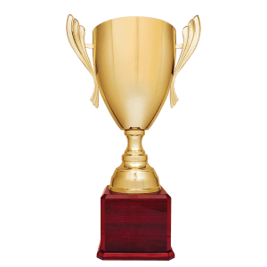 Metal Cup on Rosewood Royal Piano Finish Base Silver of Gold